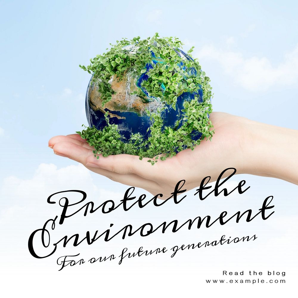 Protect the environment Instagram post template, editable text