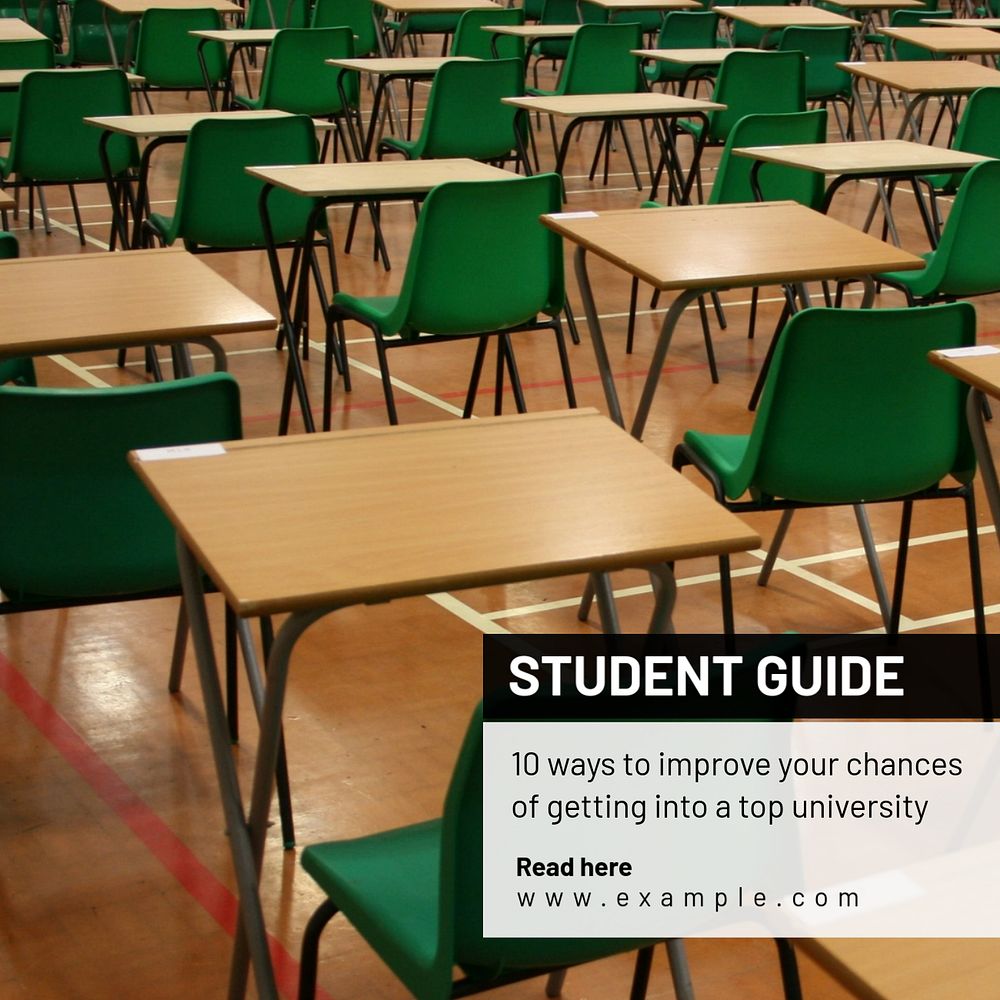 Student guide Instagram post template, editable text