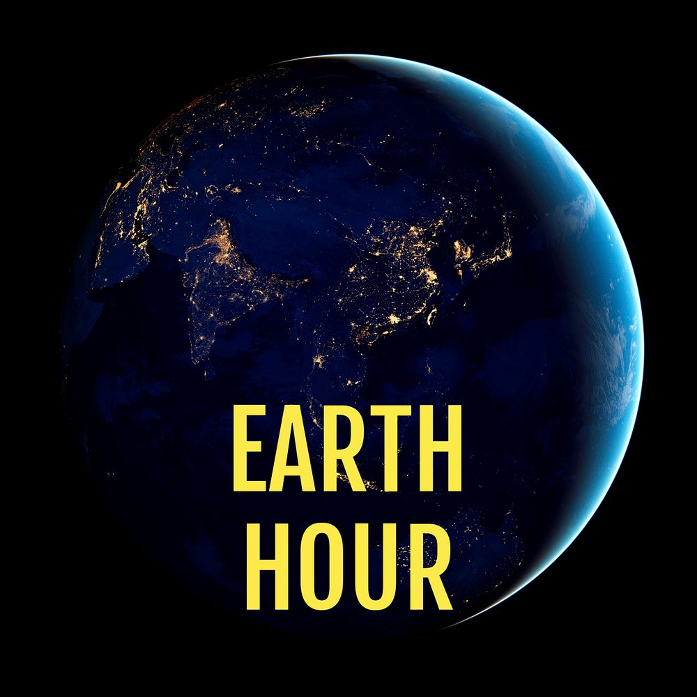 Earth hour Instagram post template, editable text