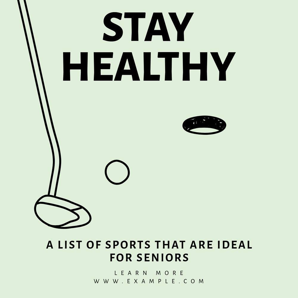 Stay healthy Instagram post template, editable text