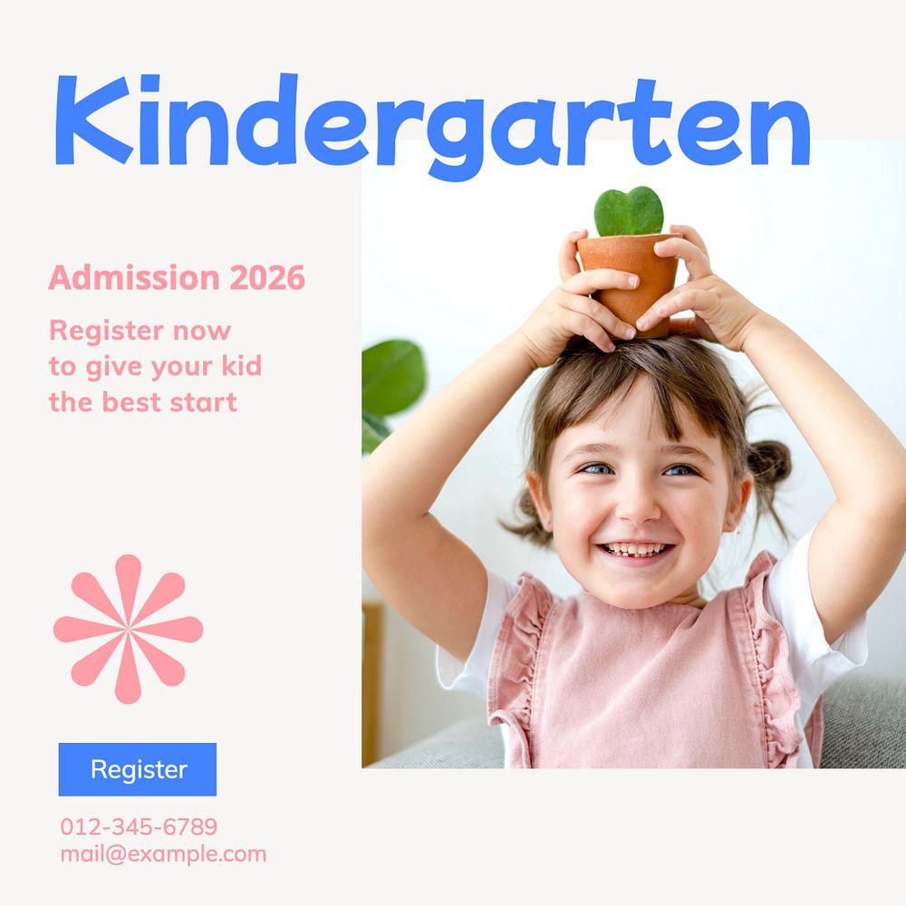 Kindergarten Instagram post template, editable text