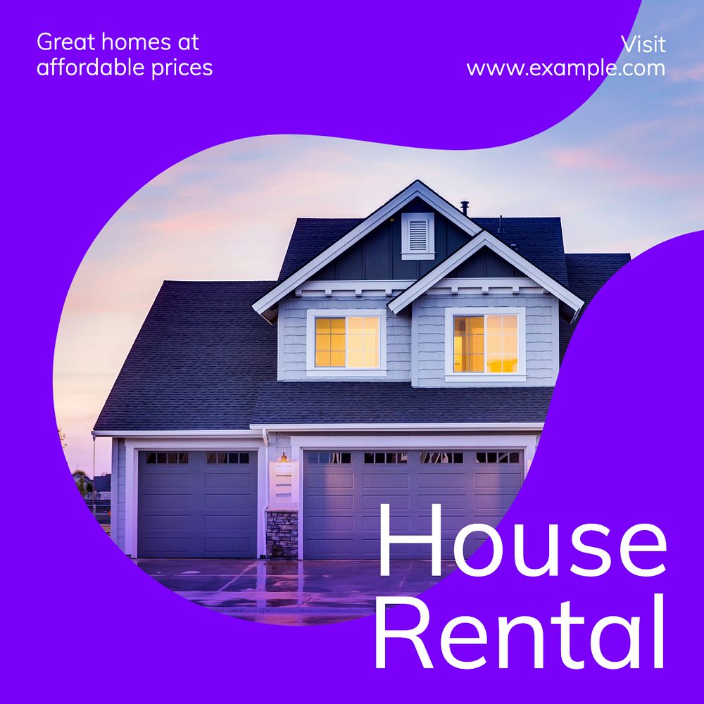 House rental Instagram post template, editable text