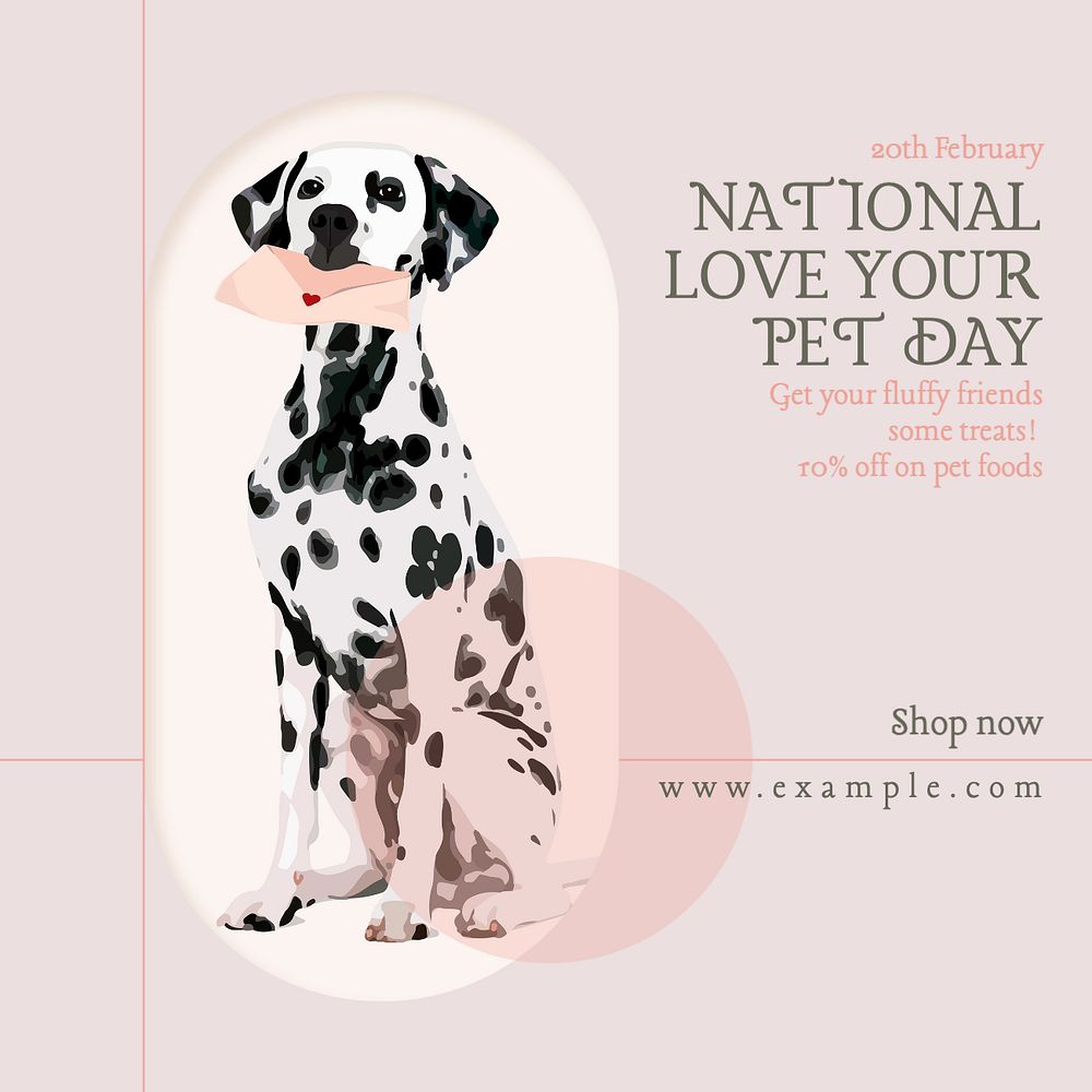 Pet shop promotion Instagram post template, editable text