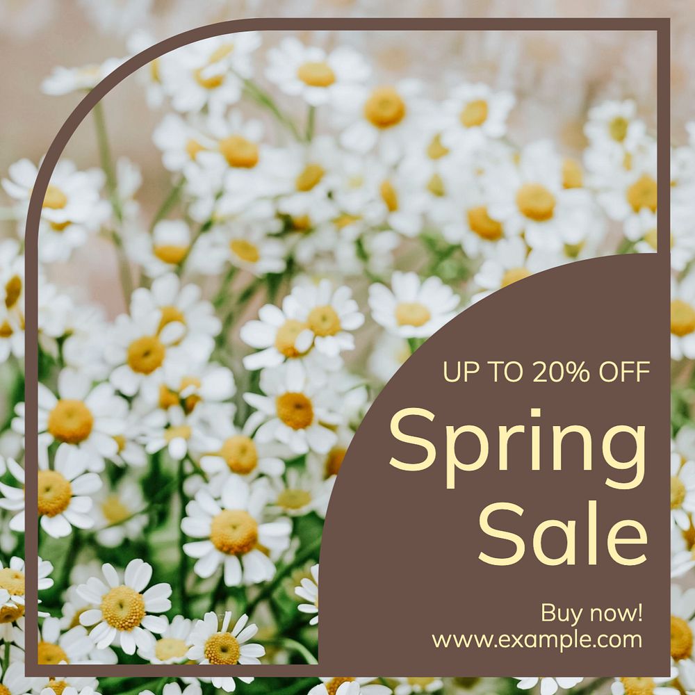 Spring sale Instagram post template, editable text