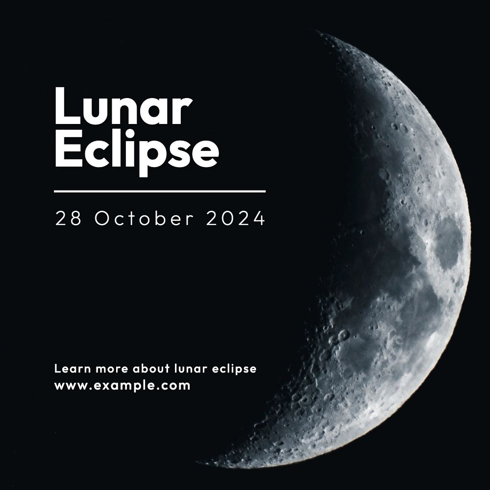 Lunar eclipse Instagram post template, editable text