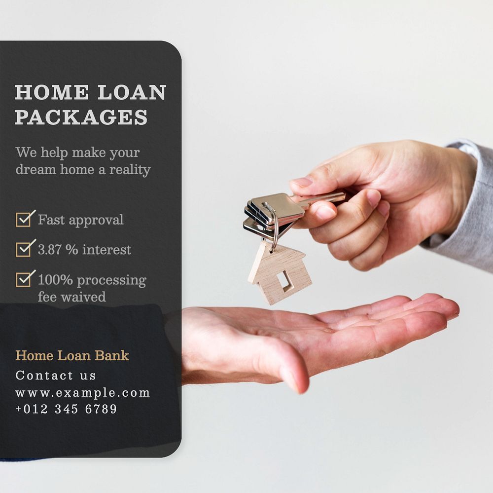 Home loan Instagram post template, editable text