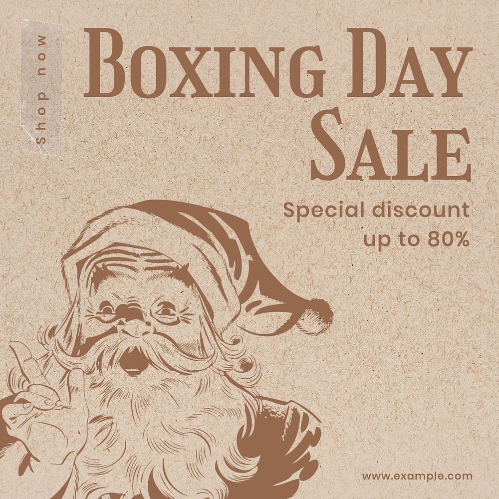 Boxing day sale Instagram post template, editable text