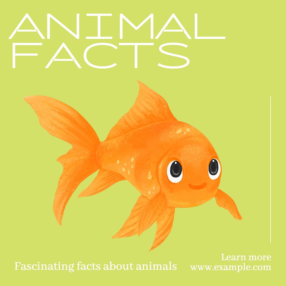 Animal facts Instagram post template, editable text