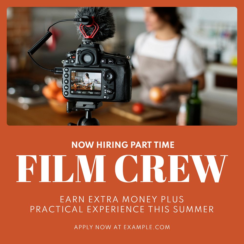 Film crew Instagram post template, editable text