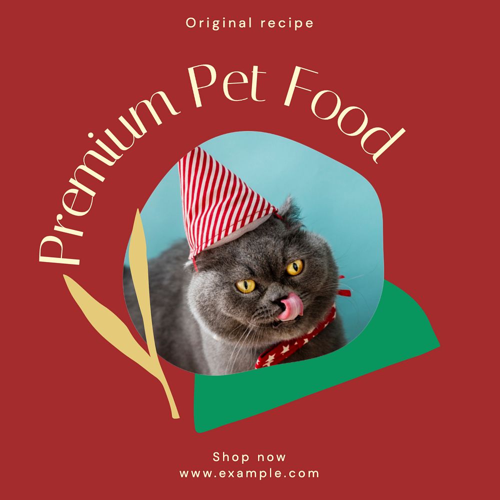 Premium pet food Instagram post template, editable text