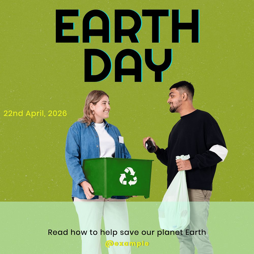 Earth Day Facebook post template, editable design