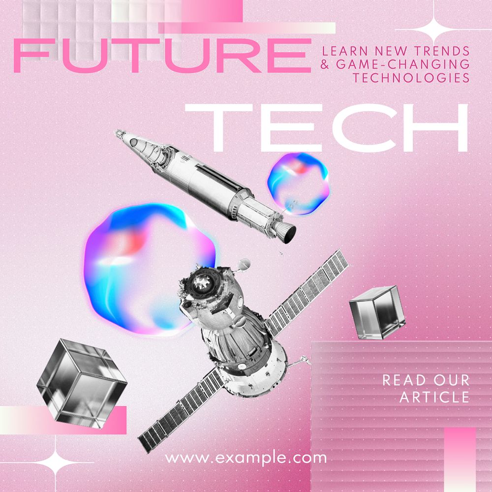 Future technology Instagram post template, editable text