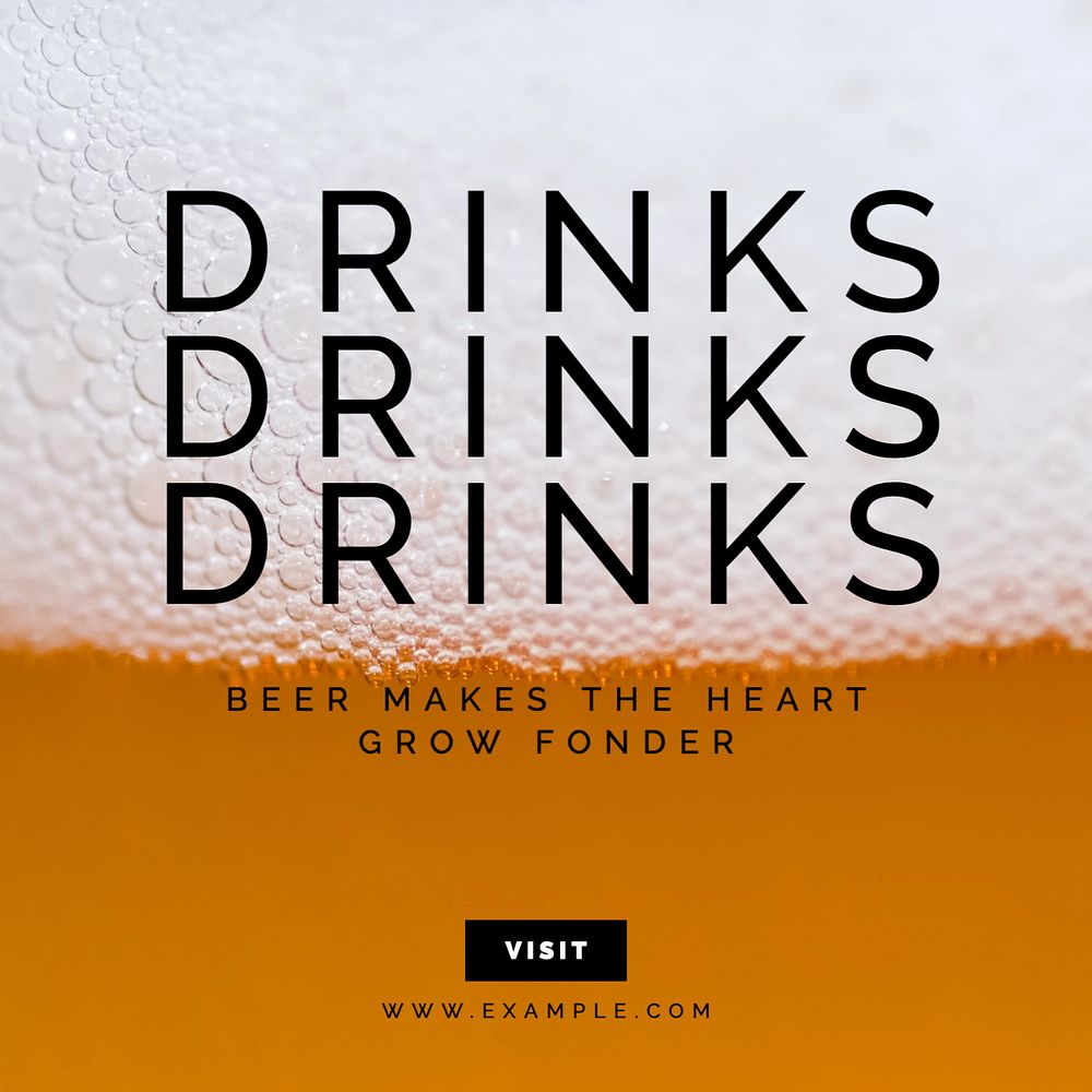 Beer Instagram post template, editable text