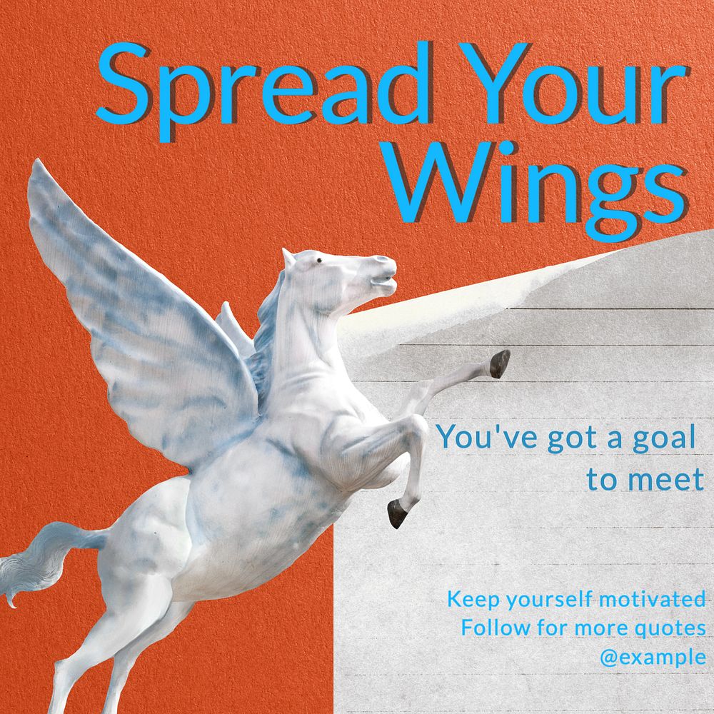 Spread your wings Instagram post template, editable text