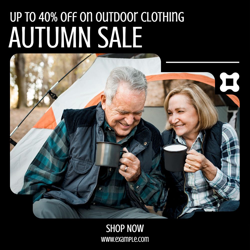 Autumn sale Instagram post template, editable text