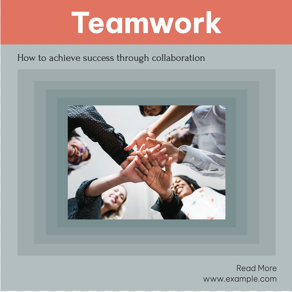 Teamwork Instagram post template, editable text