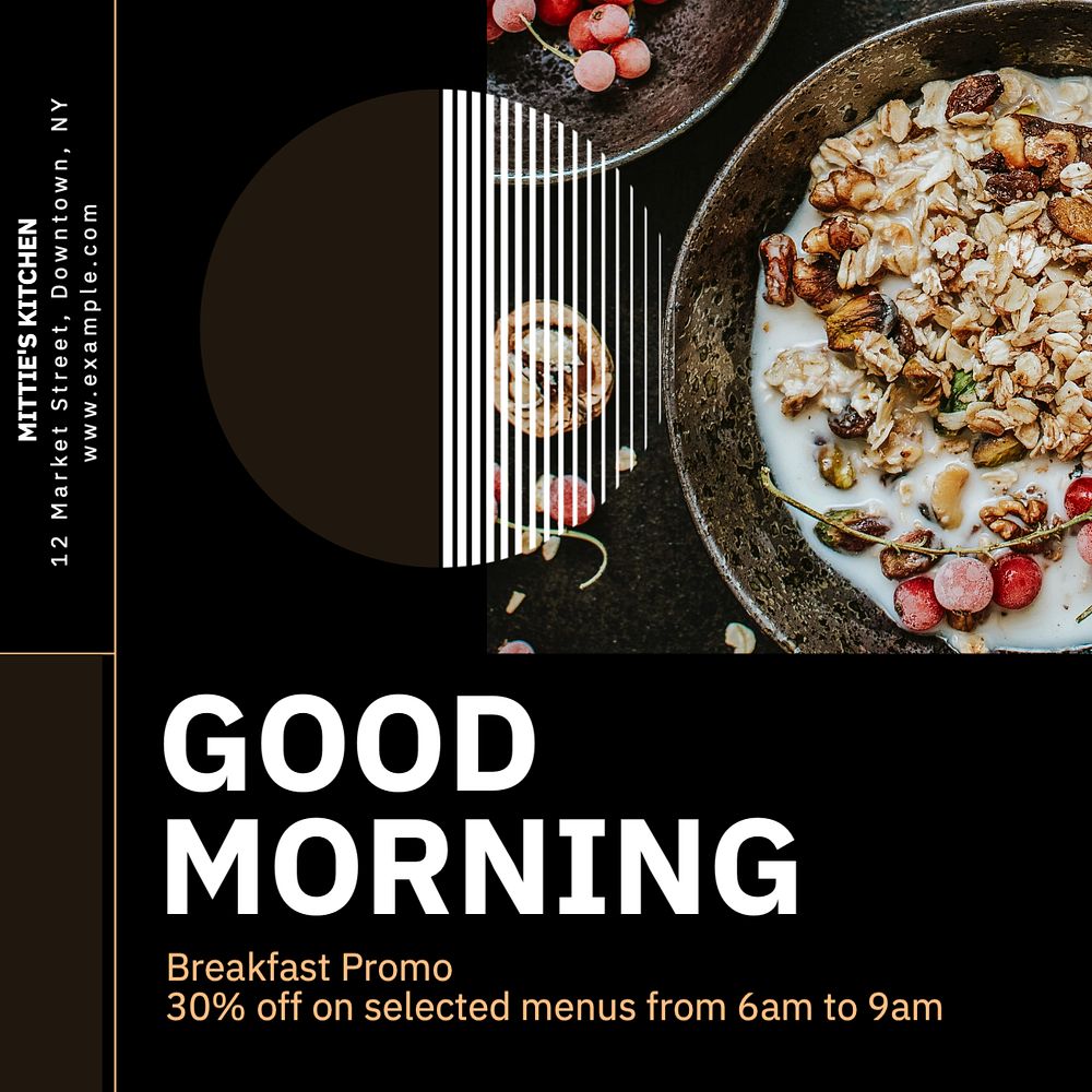 Good morning Instagram post template, editable text