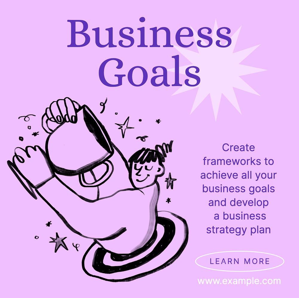 Business goals Instagram post template, editable text