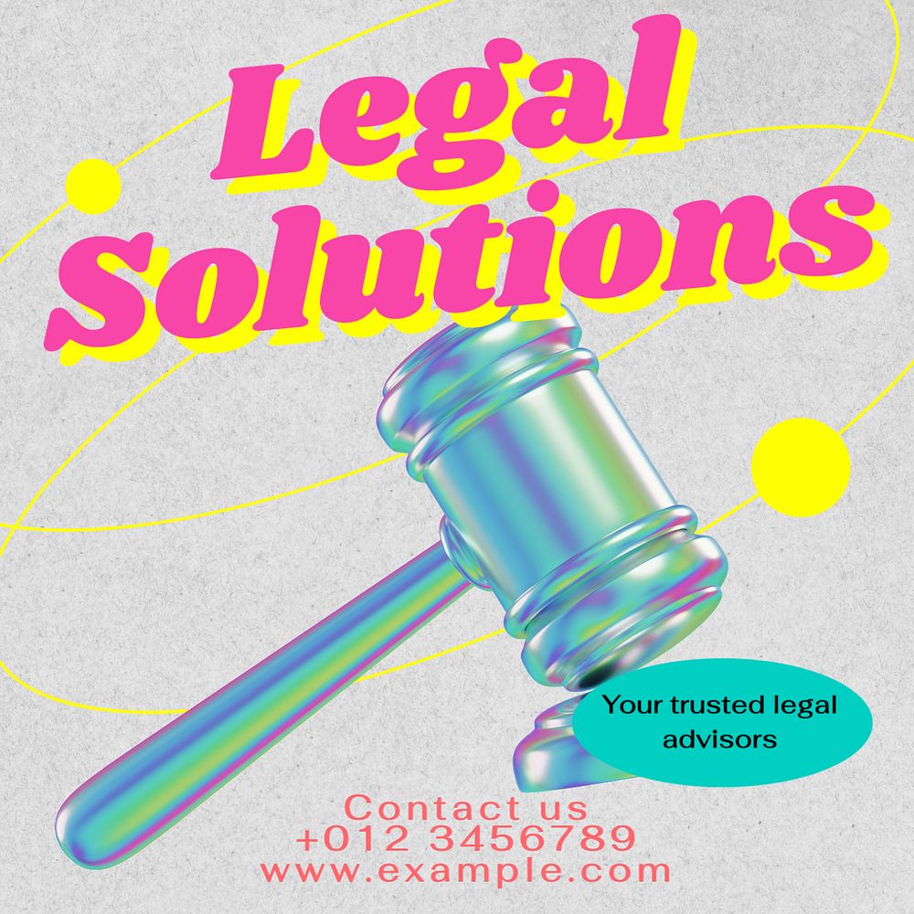 Legal solution Instagram post template, editable text