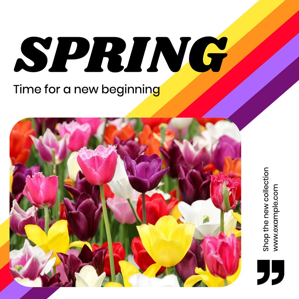 Spring collection Instagram post template, editable text