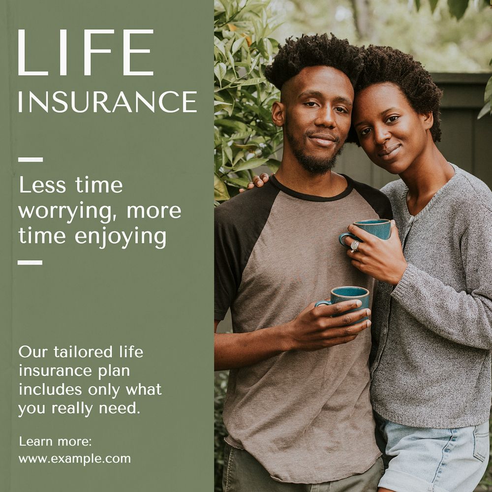 Senior insurance Instagram post template, editable text