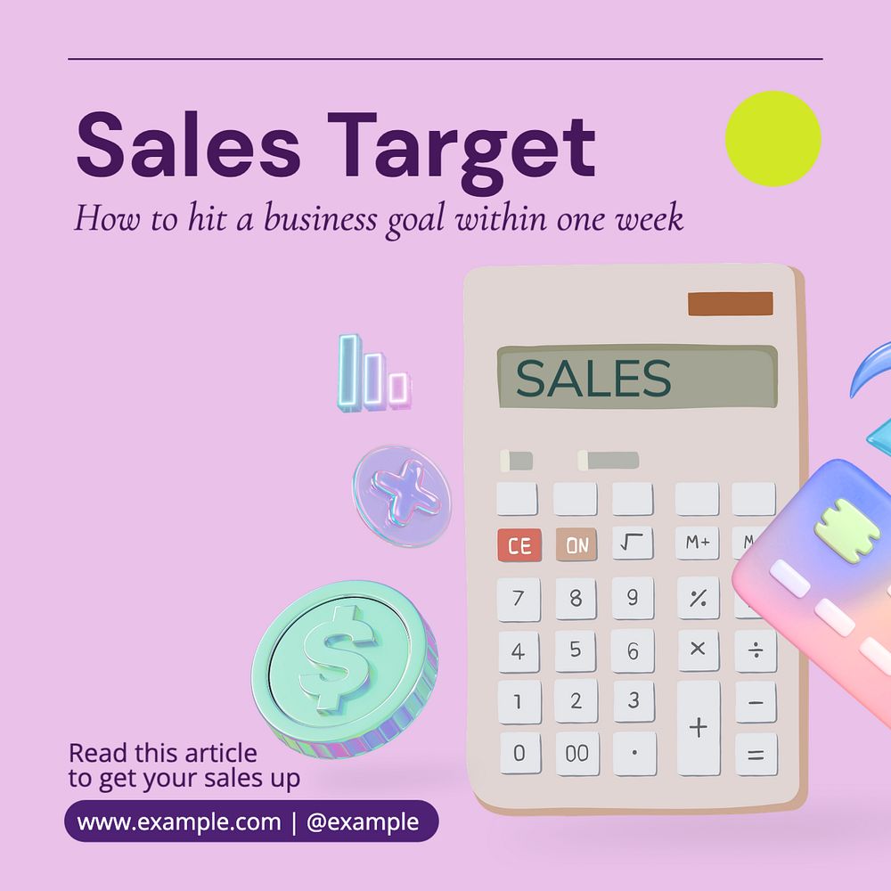 Sale target Instagram post template, editable text