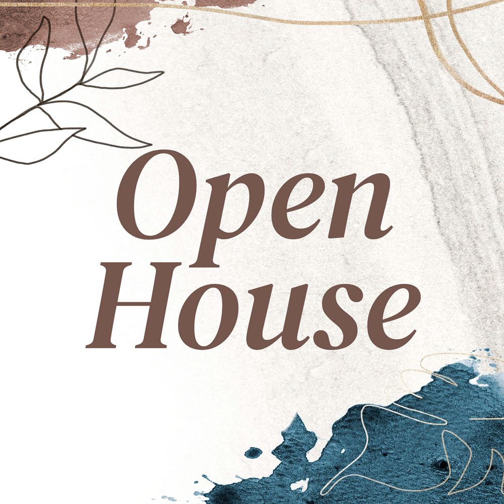 Open house Instagram post template, editable text