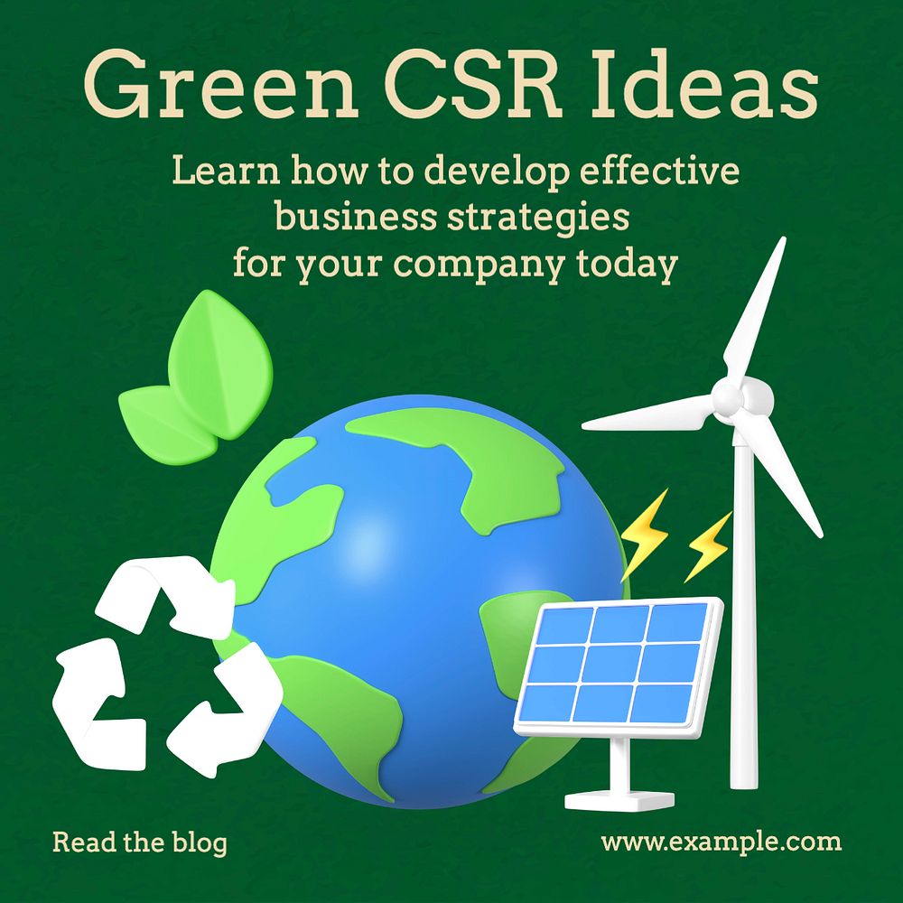 Environment & business CSR Instagram post template, editable text