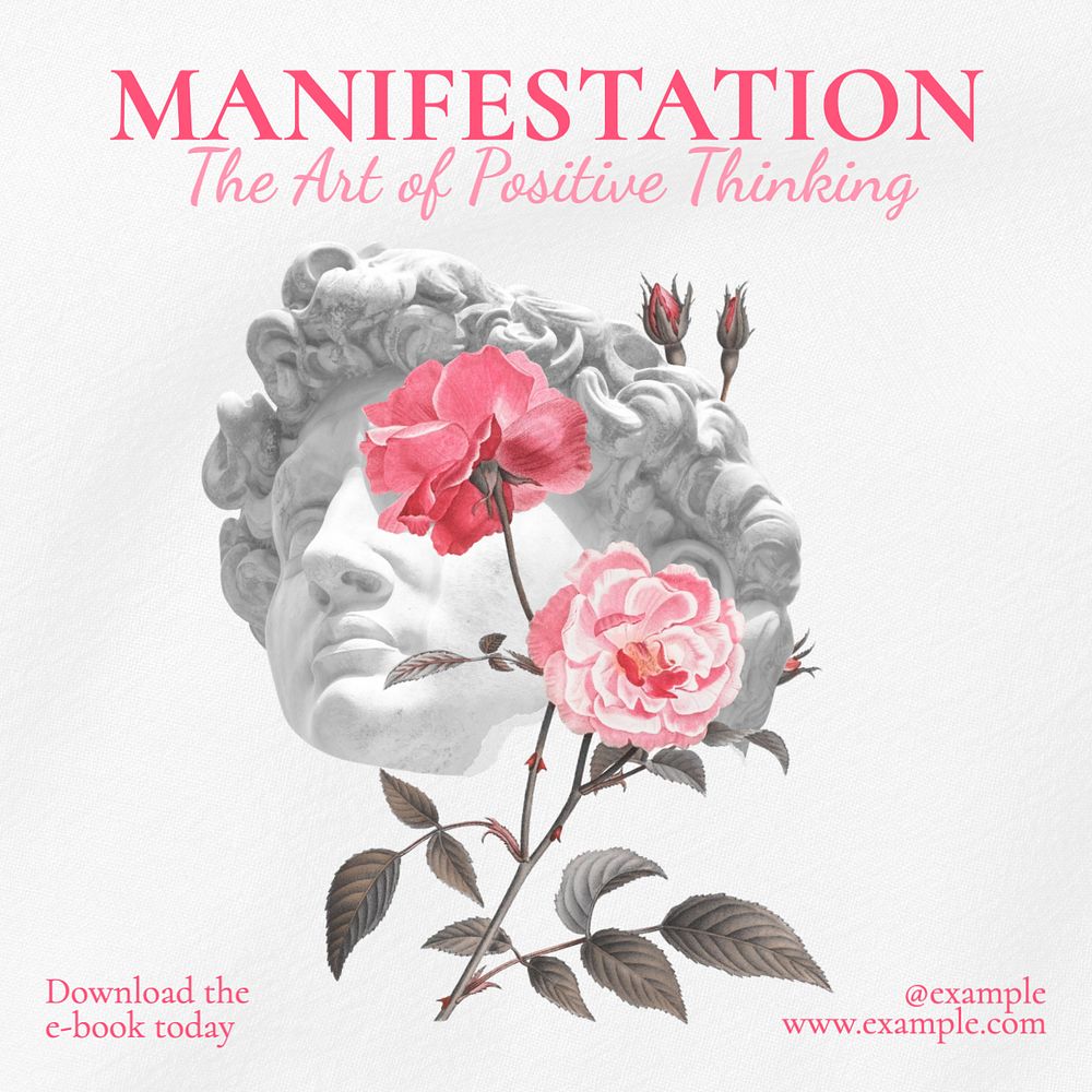 Manifestation Instagram post template, editable text