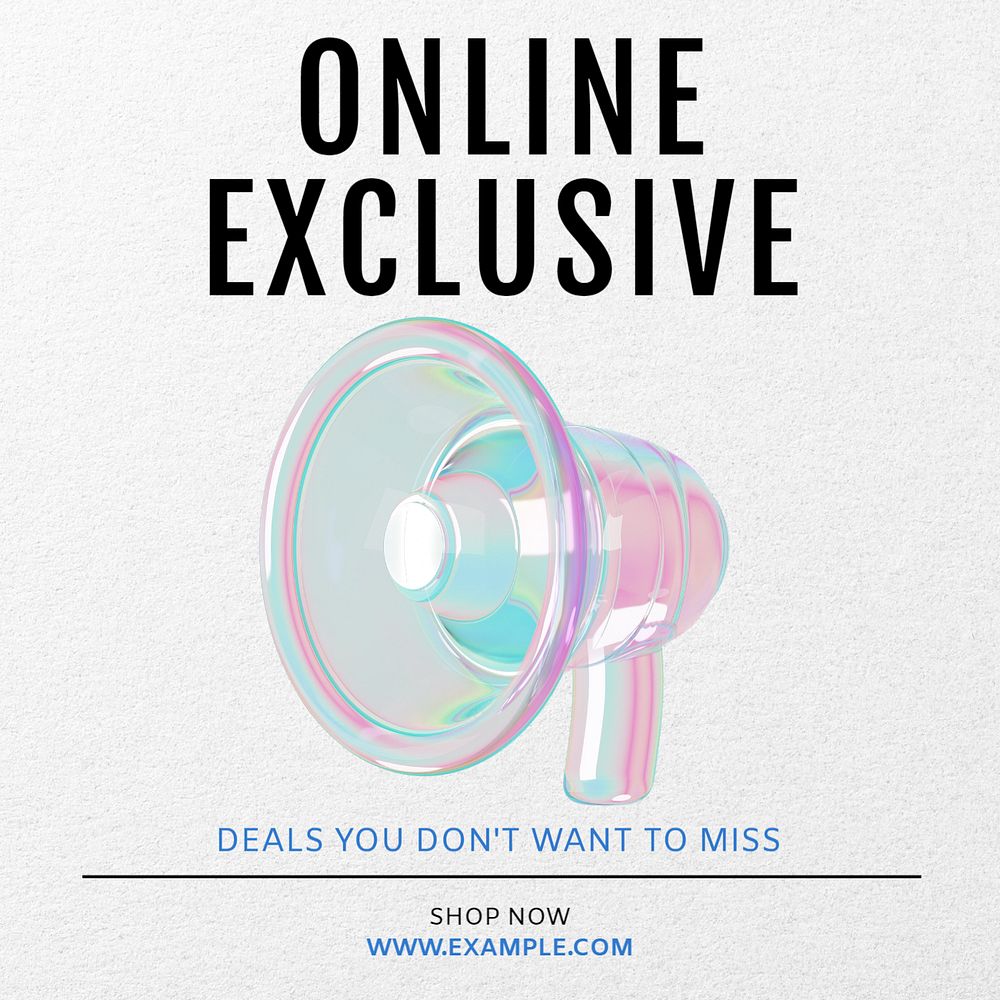 Online exclusive deals Instagram post template, editable text