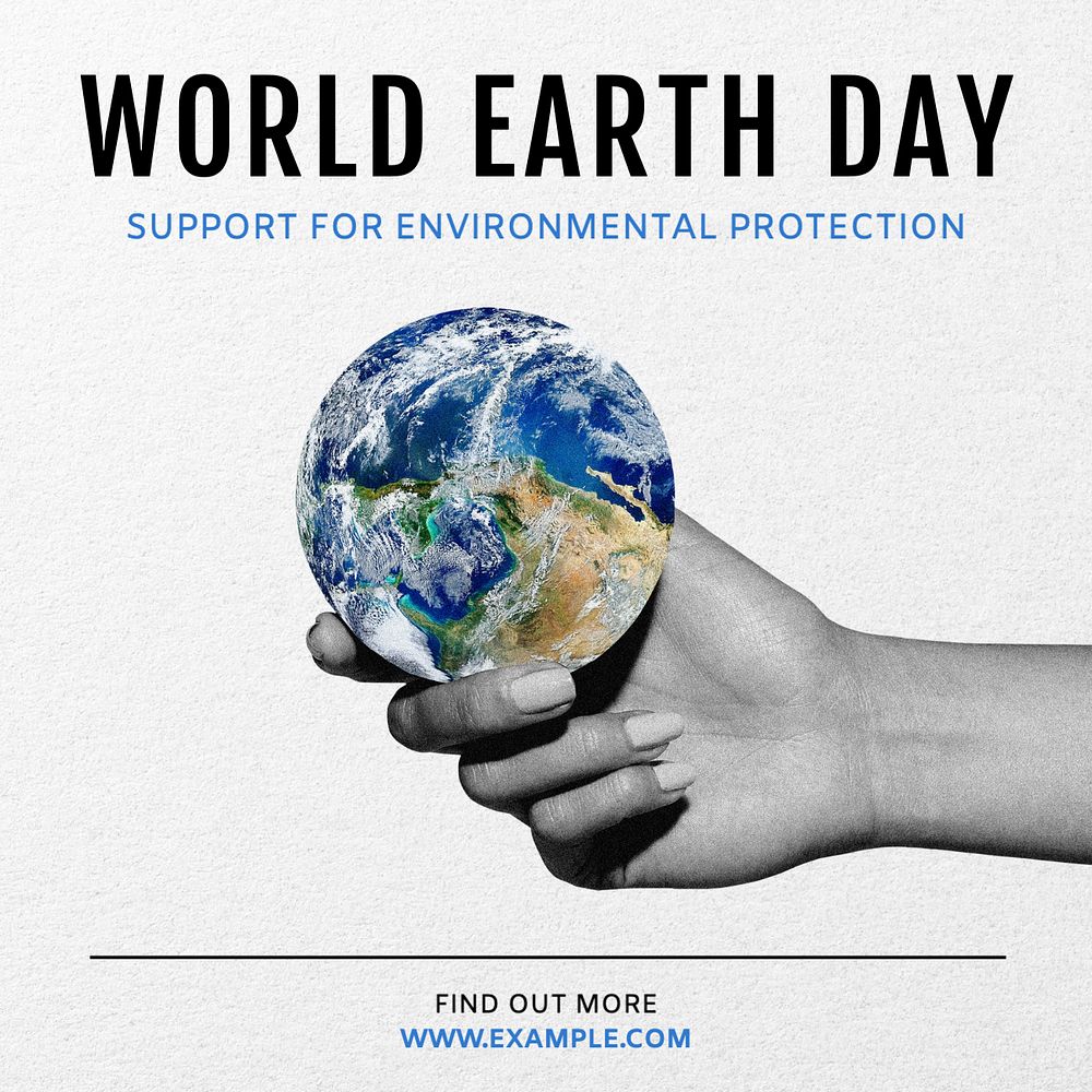 World earth day Instagram post template, editable text