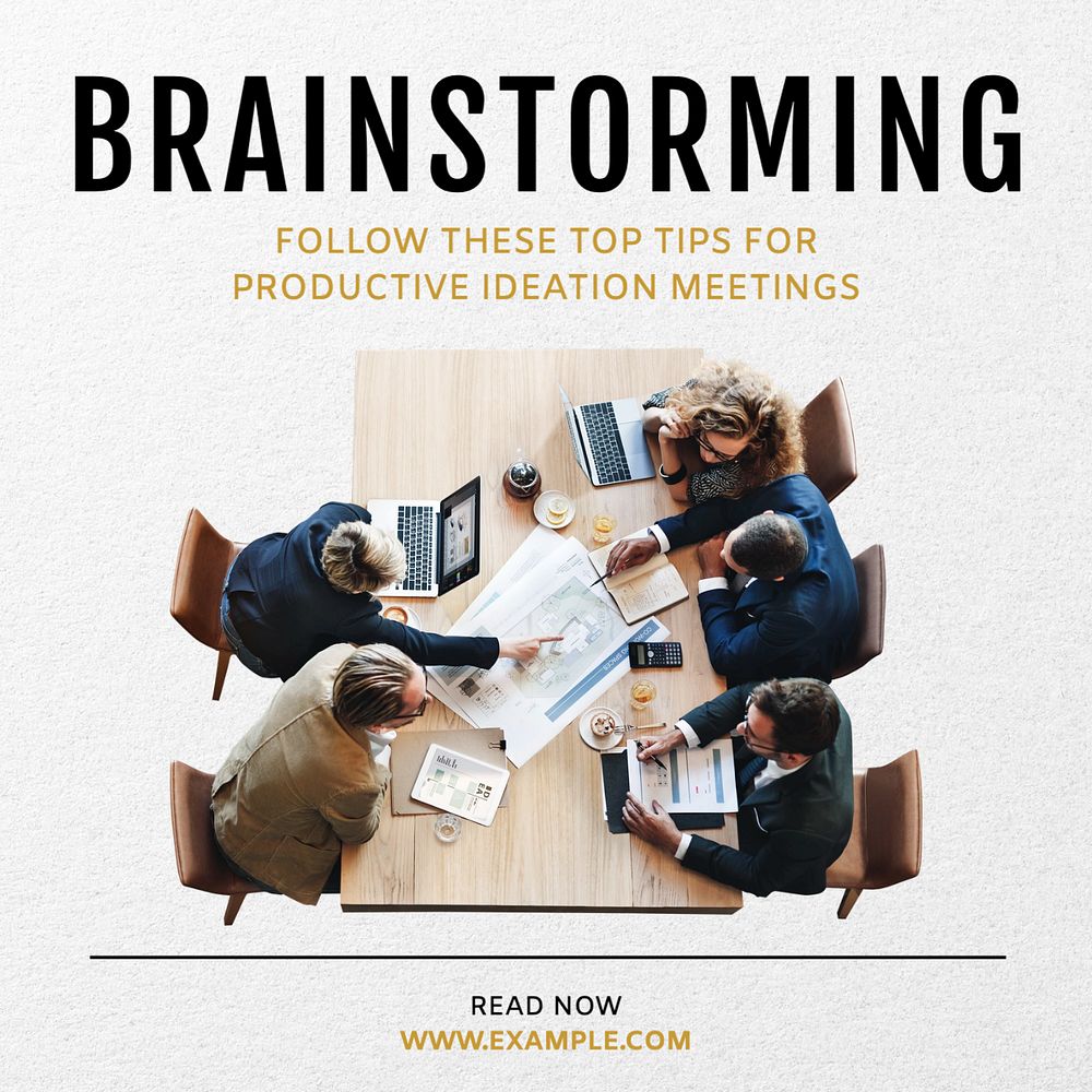 Brainstorming follow these Instagram post template, editable text