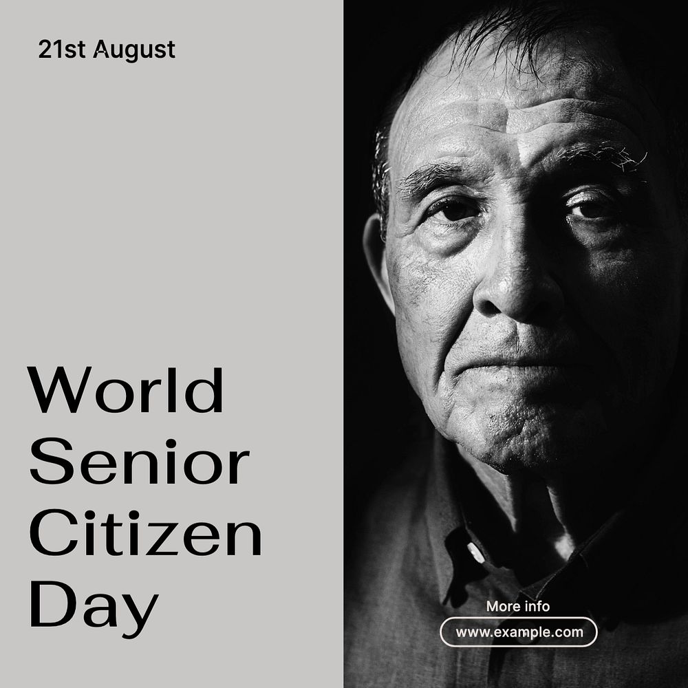 Senior citizen day Instagram post template, editable text