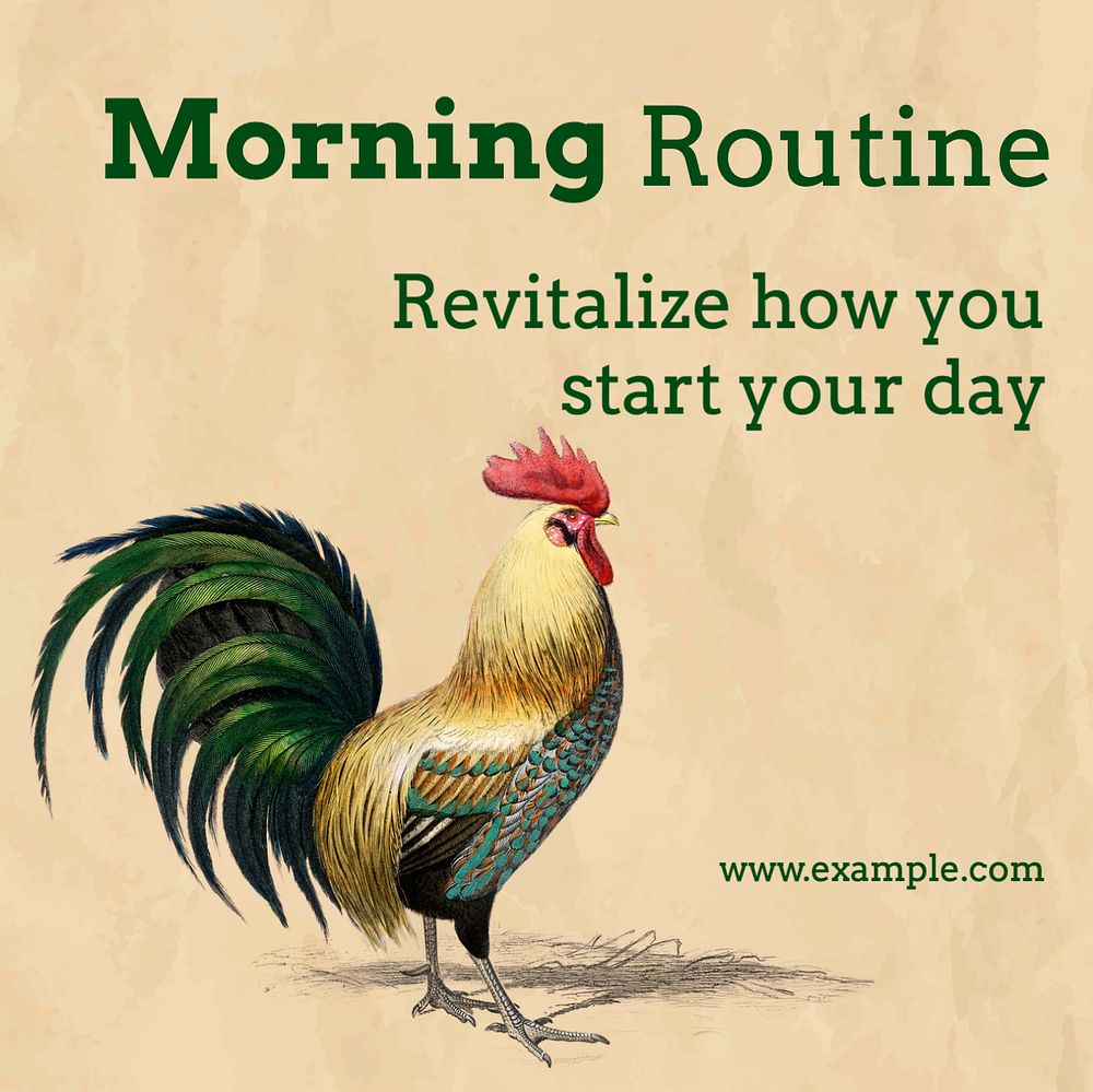 Morning routine Instagram post template, editable text