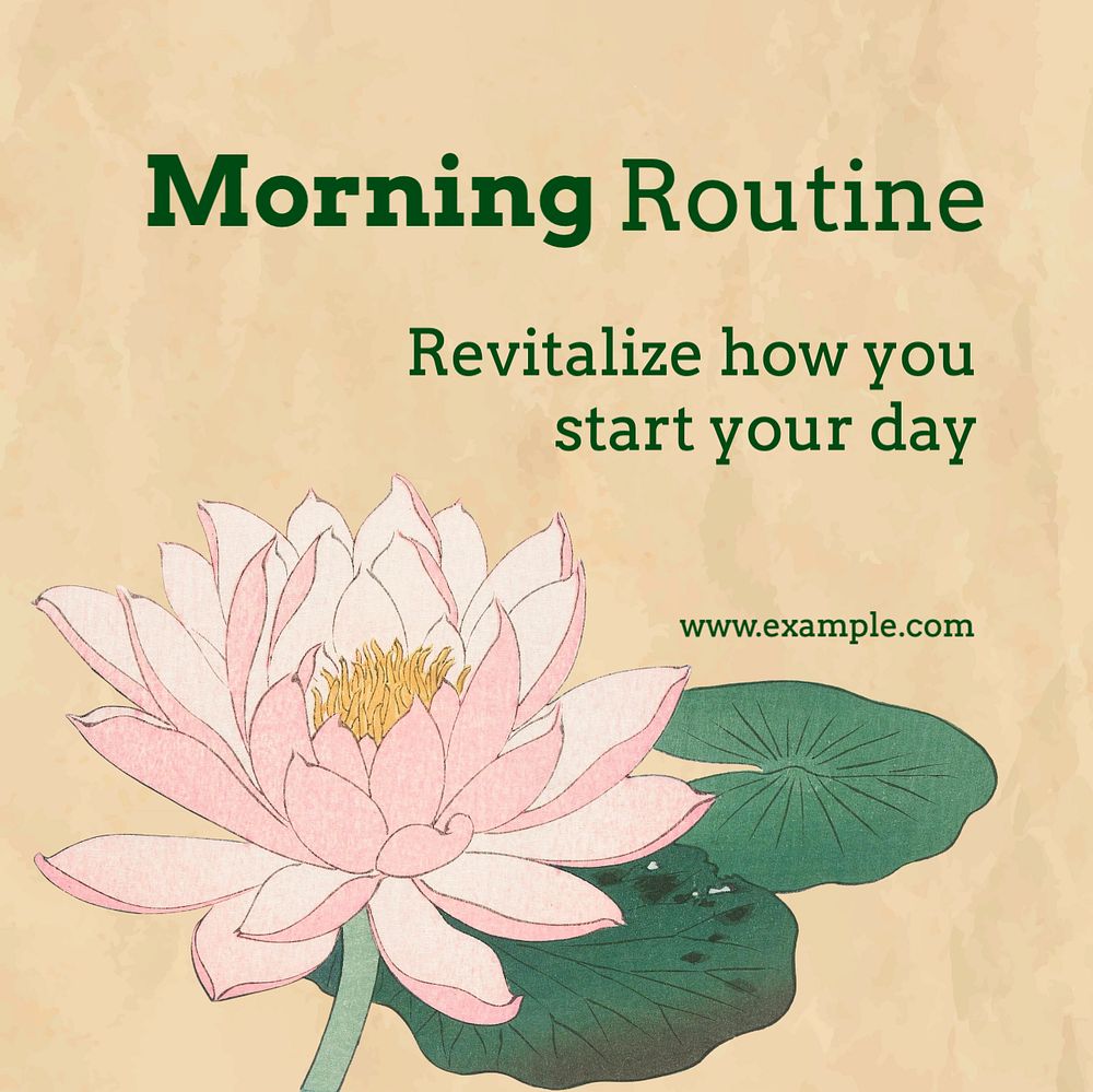 Morning routine Instagram post template, editable text