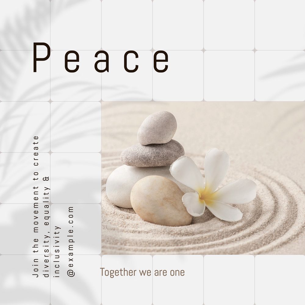 Peace, diversity & equality Instagram post template, editable text