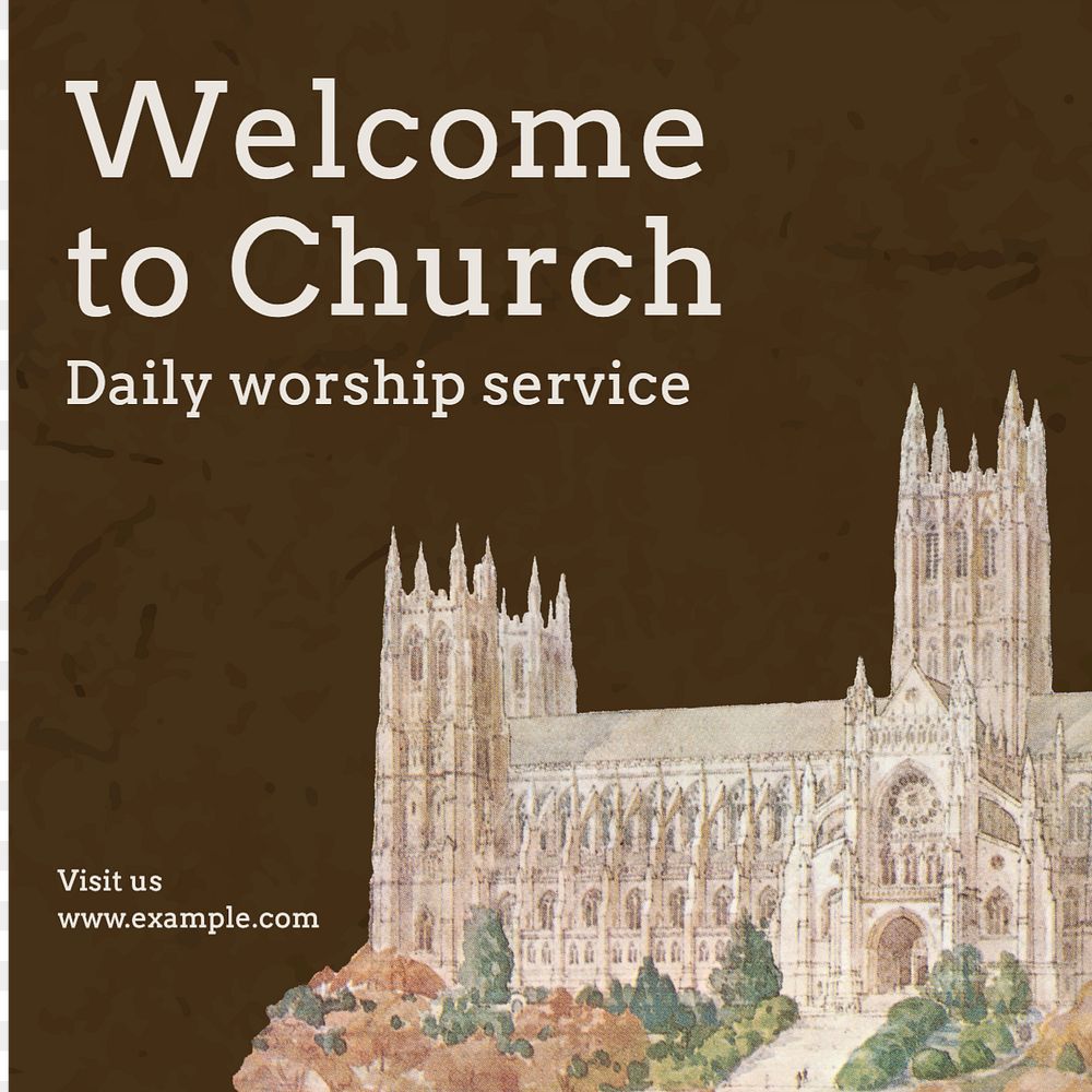 Welcome to church Instagram post template, editable text