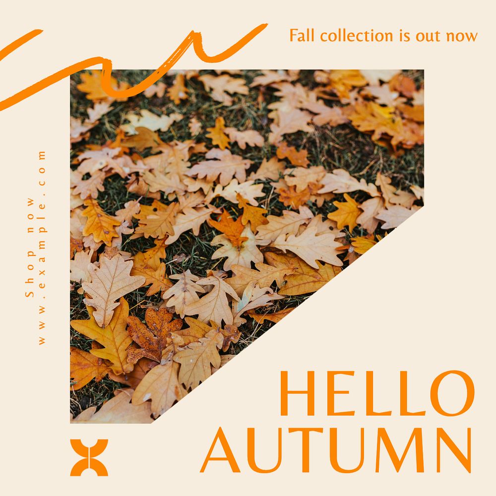 Fall collection Instagram post template, editable text