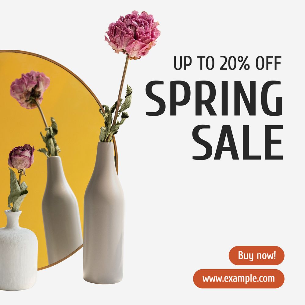 Spring sale Instagram post template, editable text