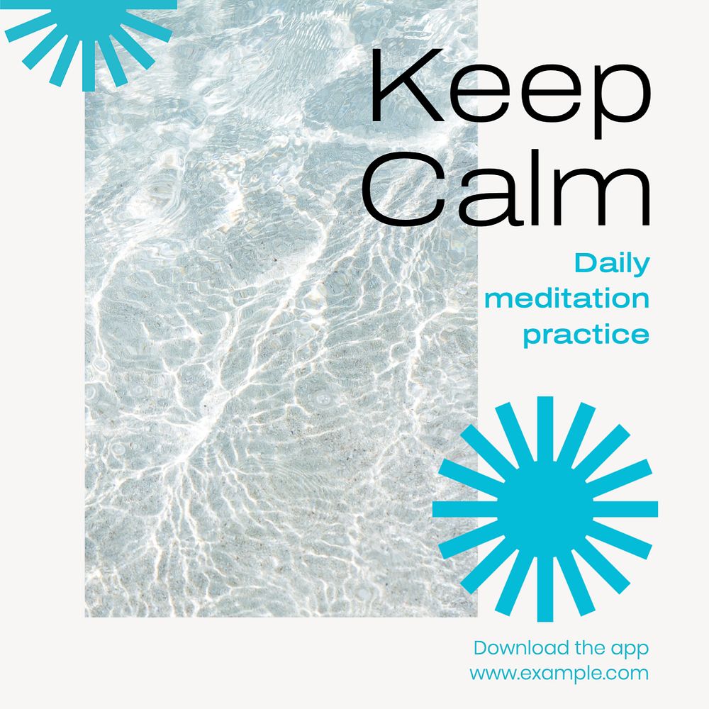 Keep calm Instagram post template, editable text