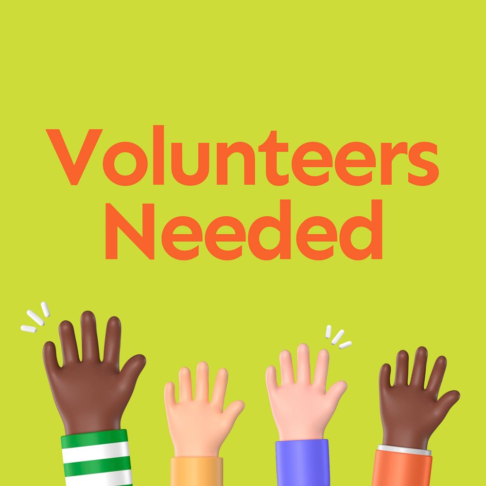 Volunteer needed Instagram post template, editable text