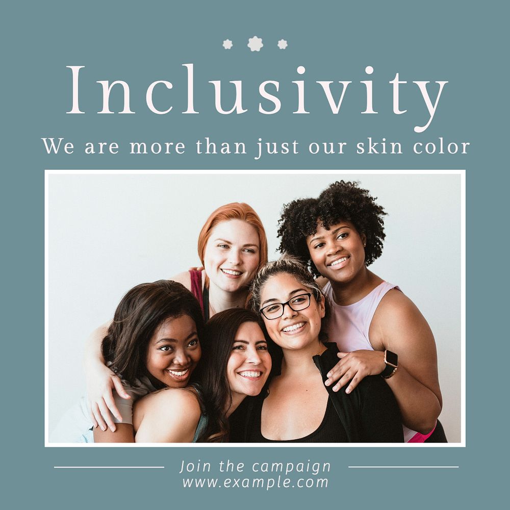 Inclusivity Instagram post template, editable text