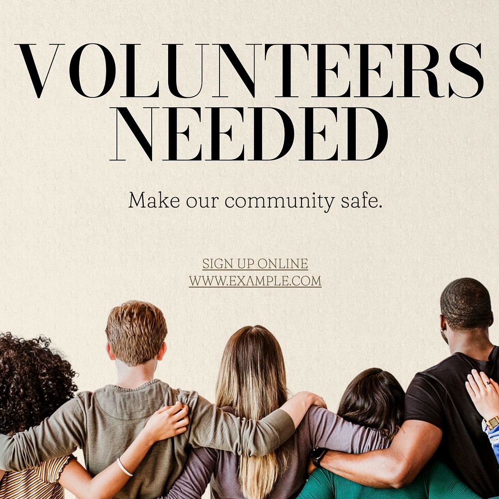 Volunteer needed Instagram post template, editable text