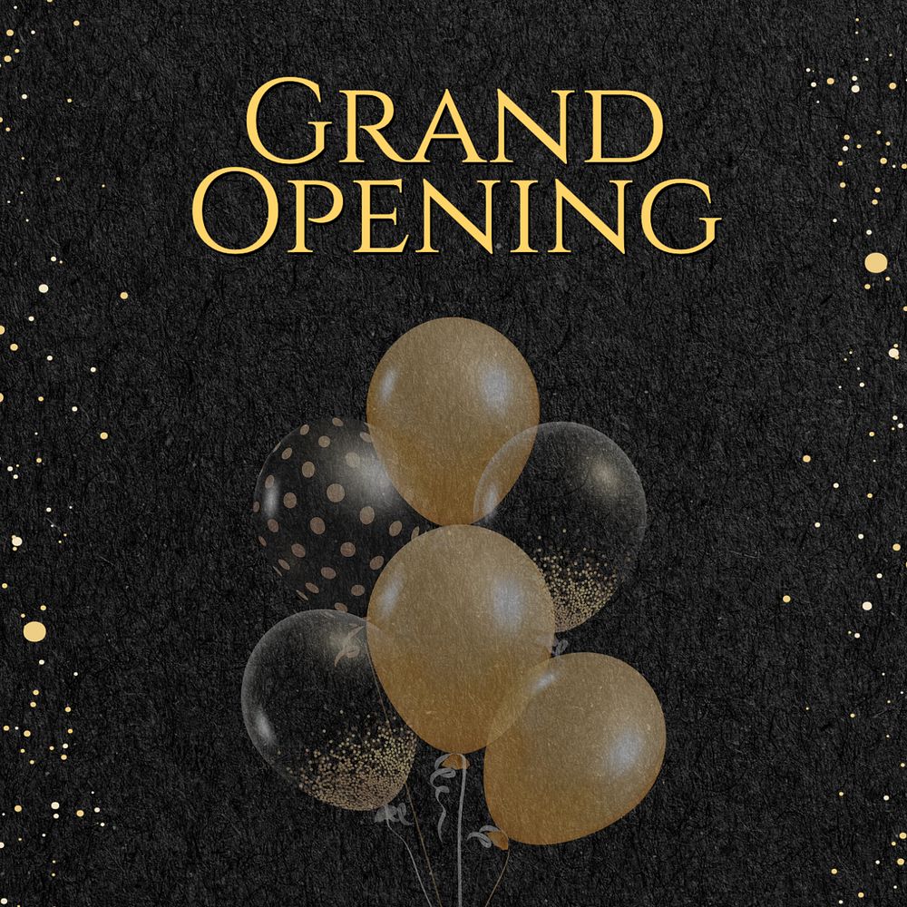 Grand opening Instagram post template, editable text