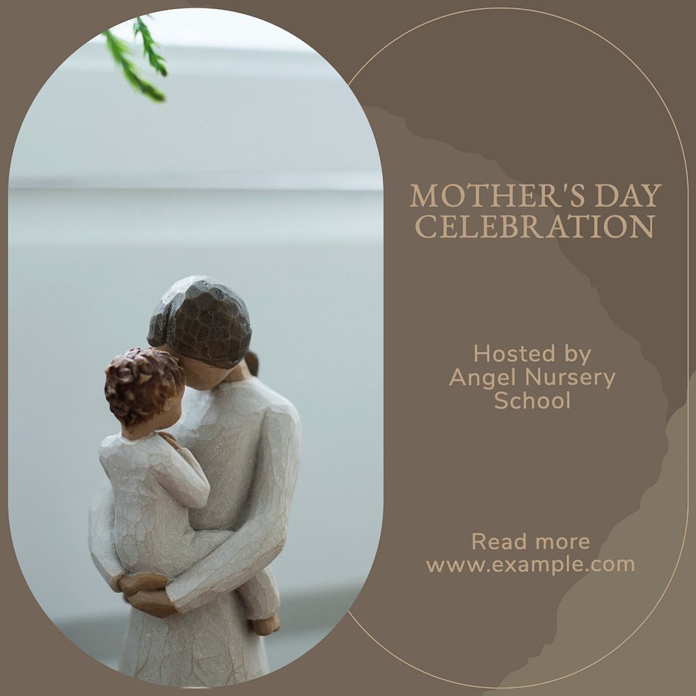 Mother's day celebration Instagram post template, editable text