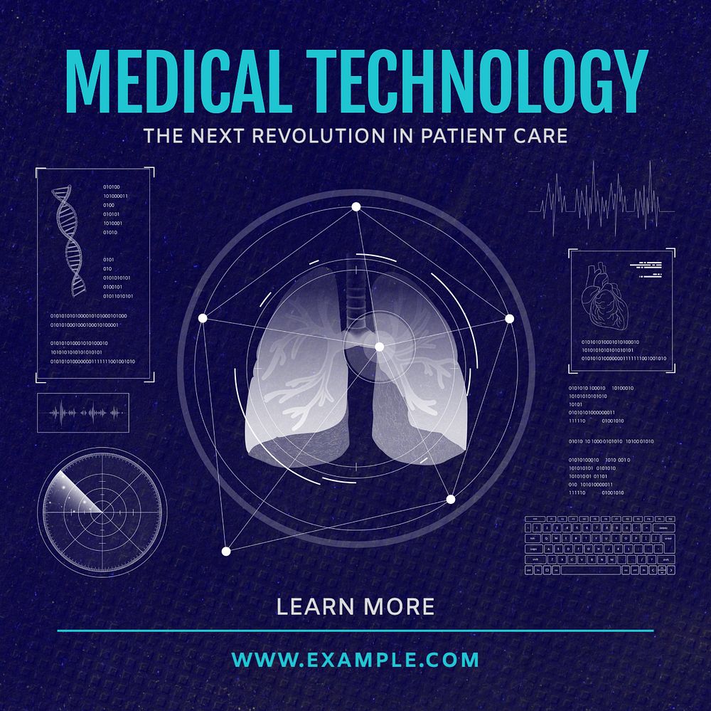 Medical technology Instagram post template, editable text