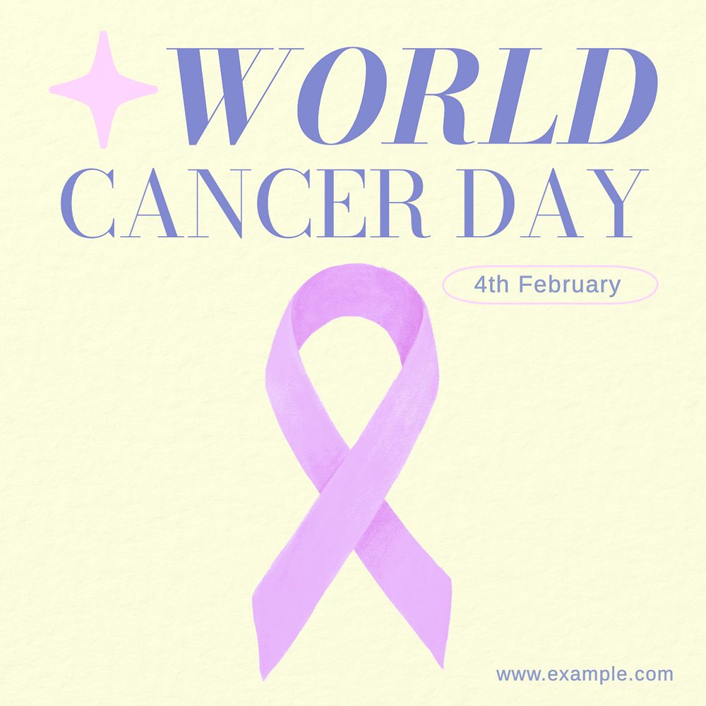 World cancer day Instagram post template, editable text