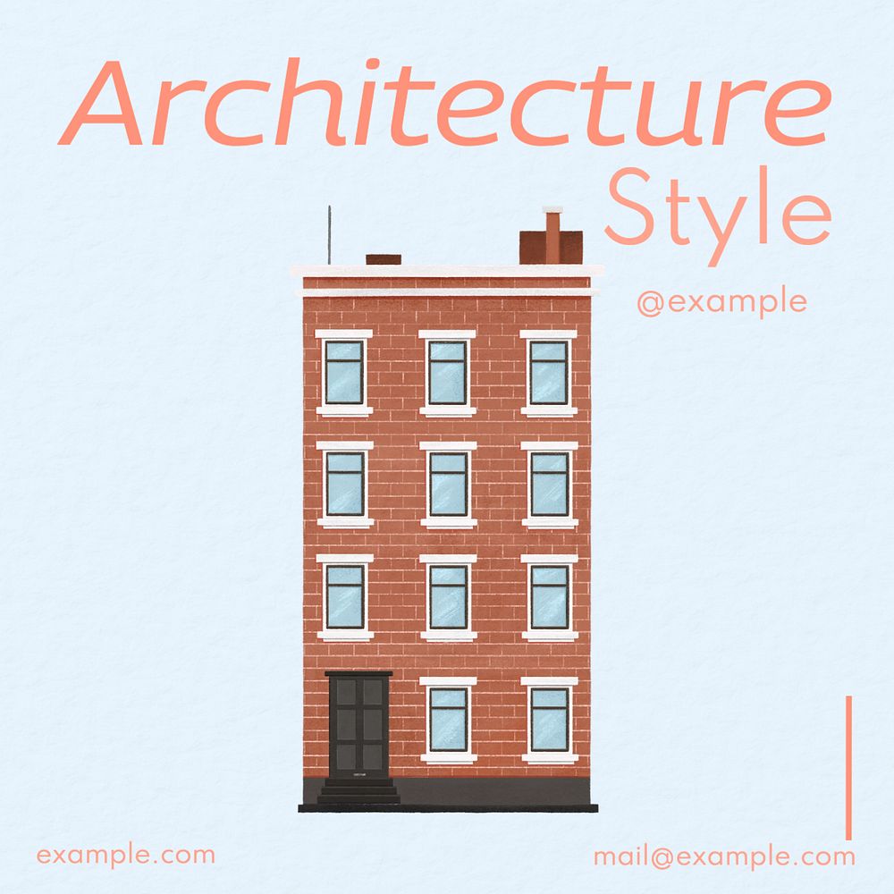 Architecture style Instagram post template, editable text