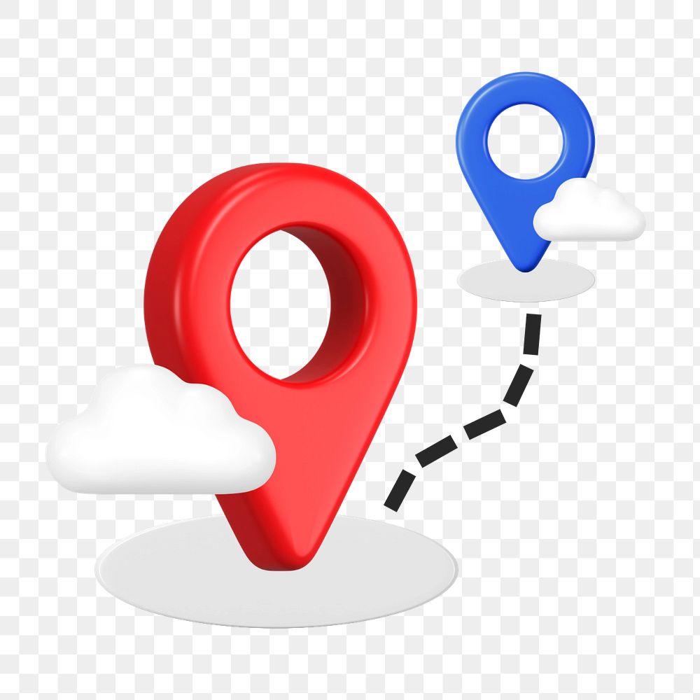 3D location pin, element editable illustration