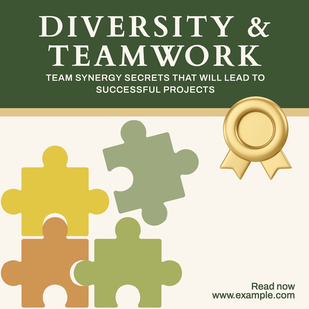 Diversity work teamwork Instagram post template, editable text